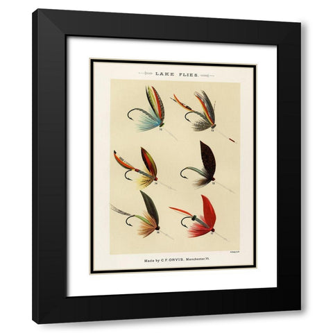 Lake Fishing Flies V from Favorite Flies and Their Histories Black Modern Wood Framed Art Print with Double Matting by Marbury, Mary Orvis
