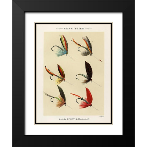 Lake Fishing Flies V from Favorite Flies and Their Histories Black Modern Wood Framed Art Print with Double Matting by Marbury, Mary Orvis