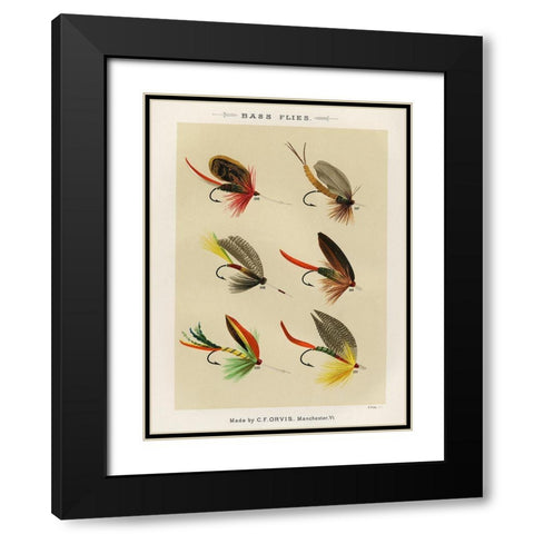 Bass Fishing Flies VII from Favorite Flies and Their Histories Black Modern Wood Framed Art Print with Double Matting by Marbury, Mary Orvis