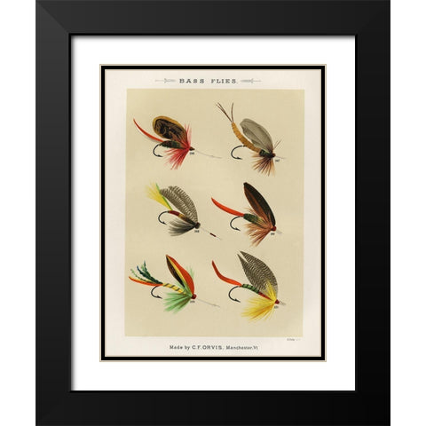 Bass Fishing Flies VII from Favorite Flies and Their Histories Black Modern Wood Framed Art Print with Double Matting by Marbury, Mary Orvis