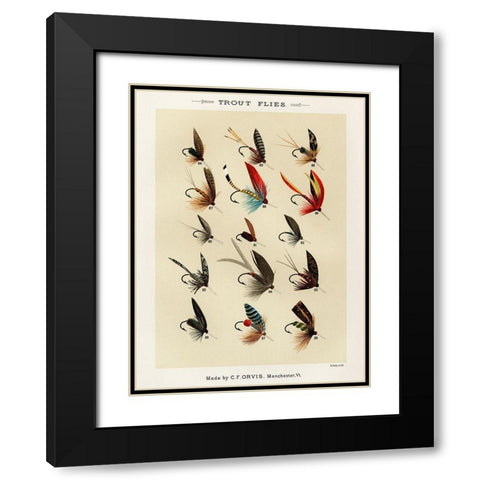 Trout Fishing Flies VI from Favorite Flies and Their Histories Black Modern Wood Framed Art Print with Double Matting by Marbury, Mary Orvis