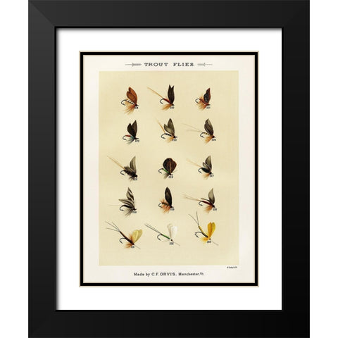 Trout Fishing Flies VII from Favorite Flies and Their Histories Black Modern Wood Framed Art Print with Double Matting by Marbury, Mary Orvis