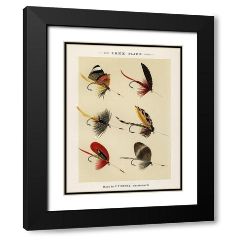 Lake Fishing Flies VIII from Favorite Flies and Their Histories Black Modern Wood Framed Art Print with Double Matting by Marbury, Mary Orvis