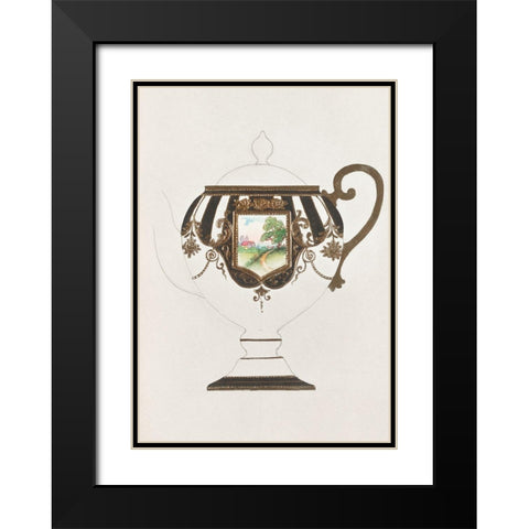 Design for a Noritake Teapot III Black Modern Wood Framed Art Print with Double Matting by Noritake Designs