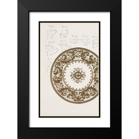 Design for a Noritake Plate XIII Black Modern Wood Framed Art Print with Double Matting by Noritake Designs