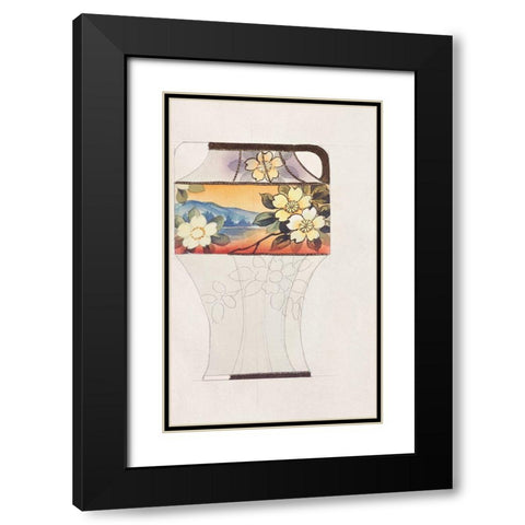 Design for a Noritake Vase IV Black Modern Wood Framed Art Print with Double Matting by Noritake Designs