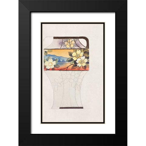 Design for a Noritake Vase IV Black Modern Wood Framed Art Print with Double Matting by Noritake Designs