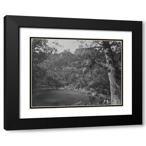 View on Apache Lake-Sierra Blanca Range-Arizona Black Modern Wood Framed Art Print with Double Matting by OSullivan, Timothy H