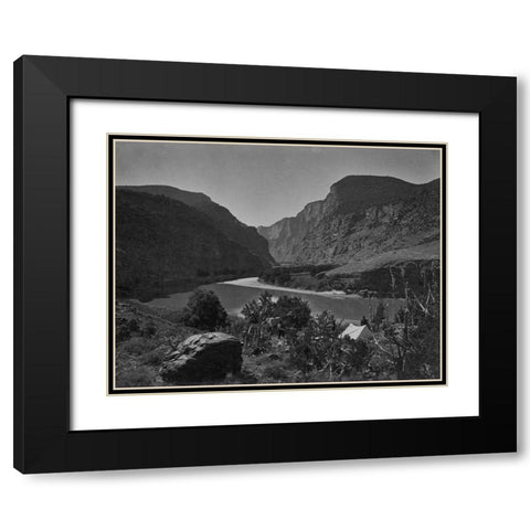 The gate of Lodore Black Modern Wood Framed Art Print with Double Matting by OSullivan, Timothy H