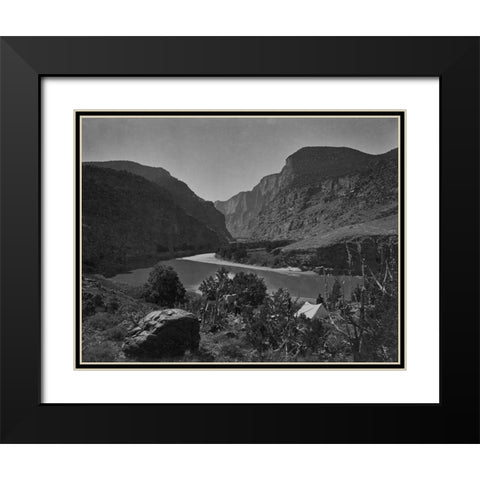 The gate of Lodore Black Modern Wood Framed Art Print with Double Matting by OSullivan, Timothy H