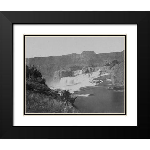 Shoshone Falls-Idaho Black Modern Wood Framed Art Print with Double Matting by OSullivan, Timothy H
