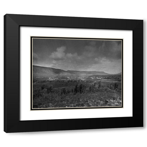 Distant view of Camp Apache-Arizona Black Modern Wood Framed Art Print with Double Matting by OSullivan, Timothy H