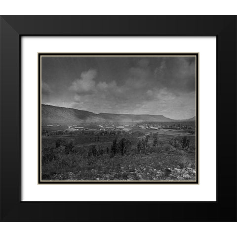 Distant view of Camp Apache-Arizona Black Modern Wood Framed Art Print with Double Matting by OSullivan, Timothy H