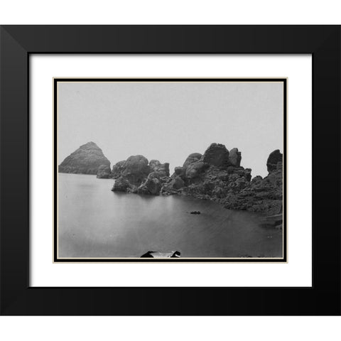 Pyramid and domes-Pyramid Lake-Nevada Black Modern Wood Framed Art Print with Double Matting by OSullivan, Timothy H