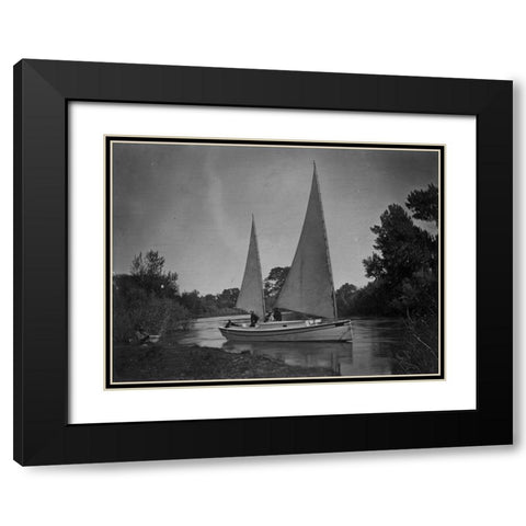 Expedition boat-Truckee River-California Black Modern Wood Framed Art Print with Double Matting by OSullivan, Timothy H