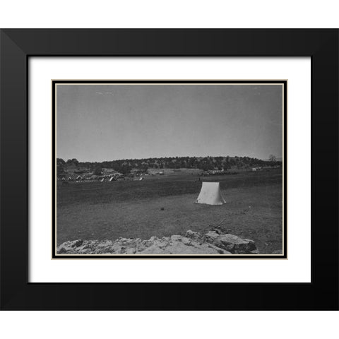 Survey camp near Fort Wingate-New Mexico 1874 Black Modern Wood Framed Art Print with Double Matting by OSullivan, Timothy H