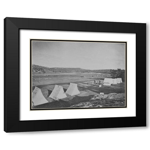 Survey camp near Fort Wingate-New Mexico 1875 Black Modern Wood Framed Art Print with Double Matting by OSullivan, Timothy H