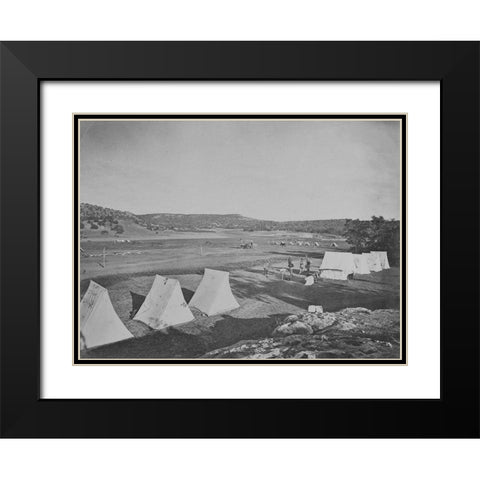 Survey camp near Fort Wingate-New Mexico 1875 Black Modern Wood Framed Art Print with Double Matting by OSullivan, Timothy H