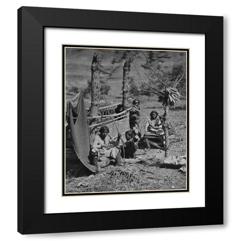Aboriginal life among the Navajoe Indians. Near old Fort Defiance-New Mexico Black Modern Wood Framed Art Print with Double Matting by OSullivan, Timothy H