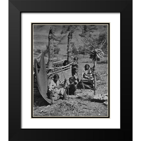 Aboriginal life among the Navajoe Indians. Near old Fort Defiance-New Mexico Black Modern Wood Framed Art Print with Double Matting by OSullivan, Timothy H