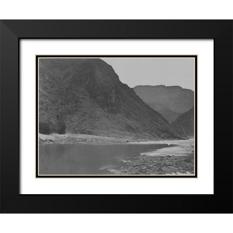 Grand Canyon-looking below mouth of Diamond River-Colorado River-1871 Black Modern Wood Framed Art Print with Double Matting by OSullivan, Timothy H