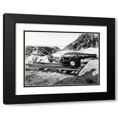 8 inch Armstrong Gun at Fort Fisher-North Carolina Black Modern Wood Framed Art Print with Double Matting by OSullivan, Timothy H