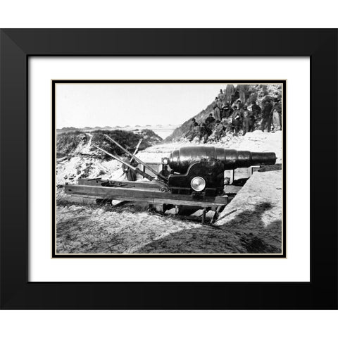 8 inch Armstrong Gun at Fort Fisher-North Carolina Black Modern Wood Framed Art Print with Double Matting by OSullivan, Timothy H