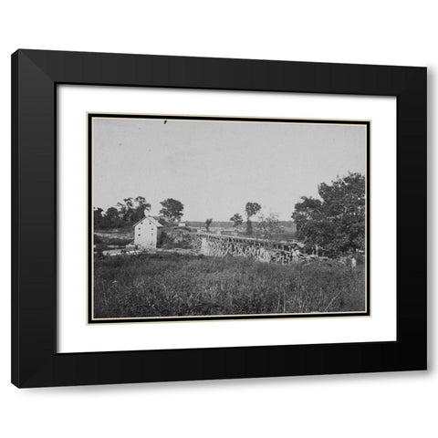 Bridge across the Rappahannock-north view Black Modern Wood Framed Art Print with Double Matting by OSullivan, Timothy H