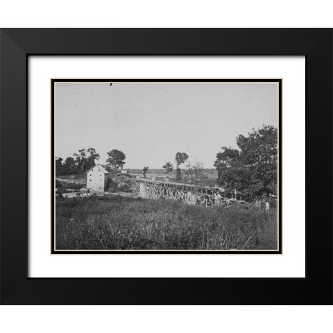 Bridge across the Rappahannock-north view Black Modern Wood Framed Art Print with Double Matting by OSullivan, Timothy H