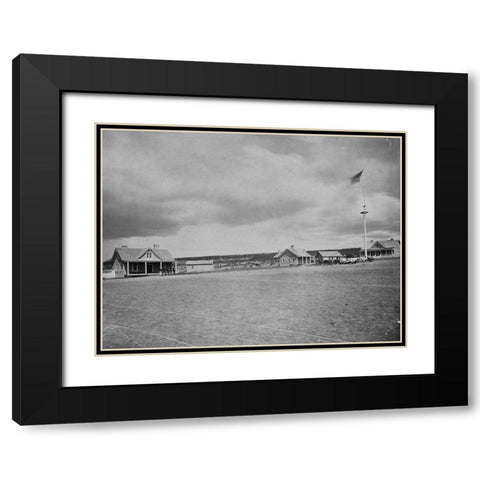 Parade Ground at Fort Wingate-1873 Black Modern Wood Framed Art Print with Double Matting by OSullivan, Timothy H