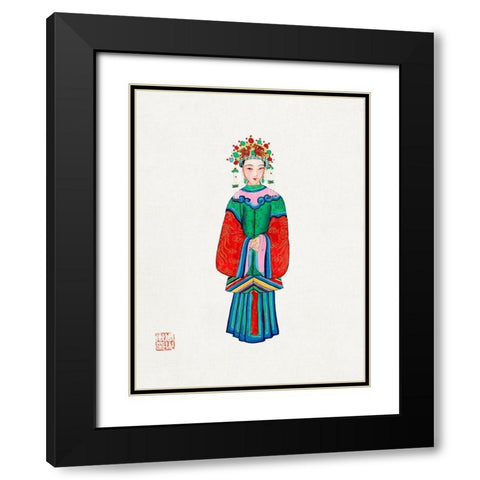 Princess imperial costume Black Modern Wood Framed Art Print with Double Matting by Vintage Chinese Clothing