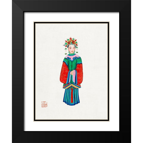 Princess imperial costume Black Modern Wood Framed Art Print with Double Matting by Vintage Chinese Clothing