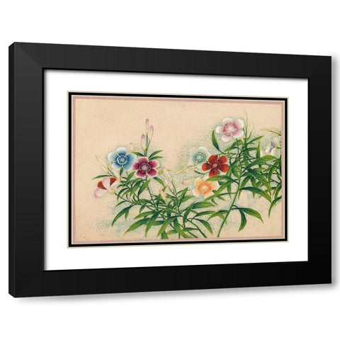 Pinks Black Modern Wood Framed Art Print with Double Matting by Ruoai, Zhang