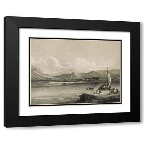 Camp of the Gros Ventres of the prairies Black Modern Wood Framed Art Print with Double Matting by Bodmer, Karl