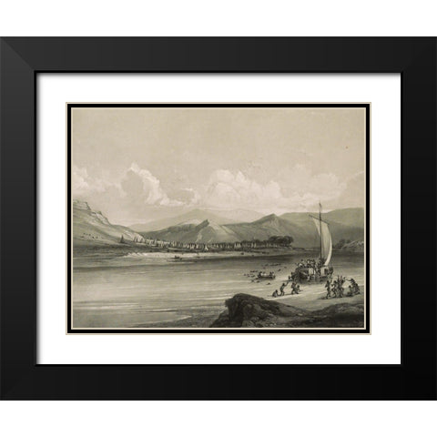 Camp of the Gros Ventres of the prairies Black Modern Wood Framed Art Print with Double Matting by Bodmer, Karl