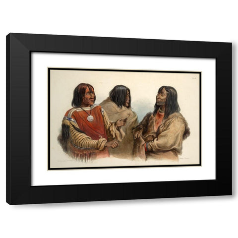 Chief of the Blood indians War chief of the Piekann indians and Koutani indian Black Modern Wood Framed Art Print with Double Matting by Bodmer, Karl