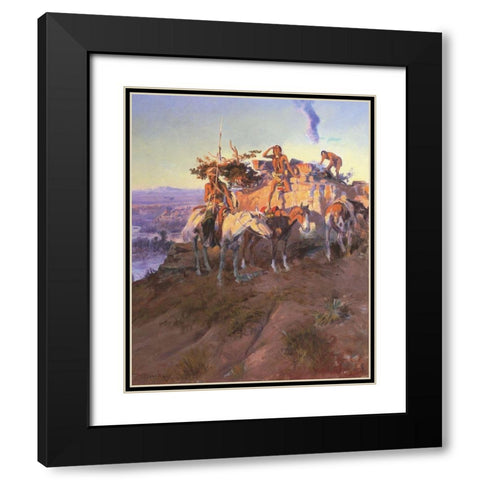 Signal Smoke Black Modern Wood Framed Art Print with Double Matting by Russell, Charles Marion