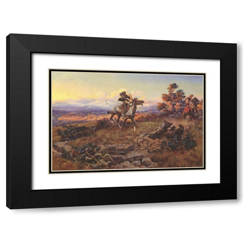 The Stranglers Black Modern Wood Framed Art Print with Double Matting by Russell, Charles Marion