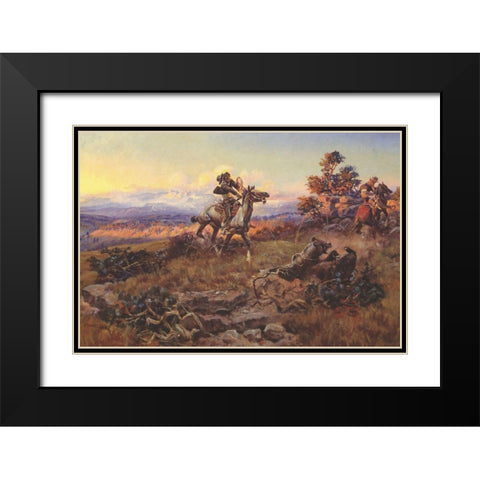 The Stranglers Black Modern Wood Framed Art Print with Double Matting by Russell, Charles Marion