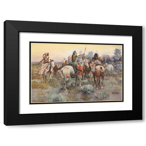 The Truce Black Modern Wood Framed Art Print with Double Matting by Russell, Charles Marion