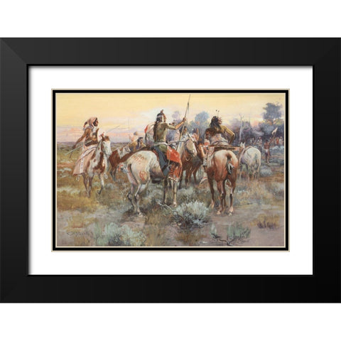 The Truce Black Modern Wood Framed Art Print with Double Matting by Russell, Charles Marion