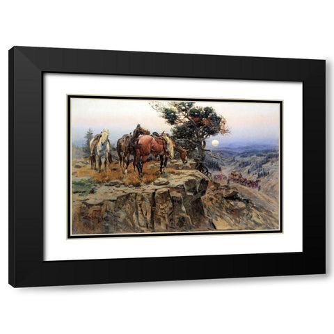 Innocent Allies Black Modern Wood Framed Art Print with Double Matting by Russell, Charles Marion