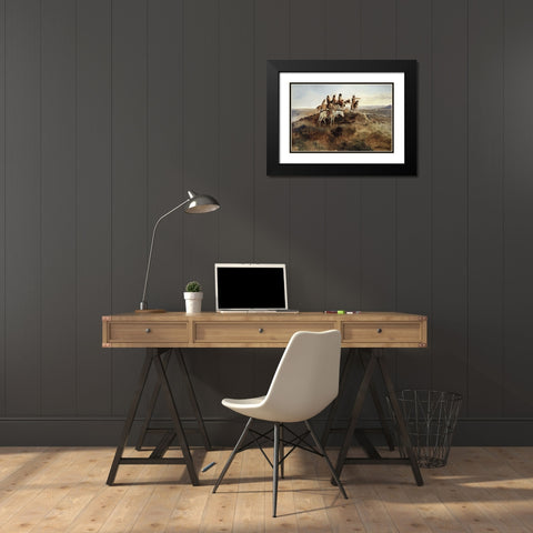 Signal Smoke Black Modern Wood Framed Art Print with Double Matting by Russell, Charles Marion