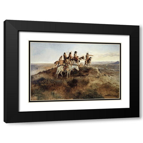 Signal Smoke Black Modern Wood Framed Art Print with Double Matting by Russell, Charles Marion