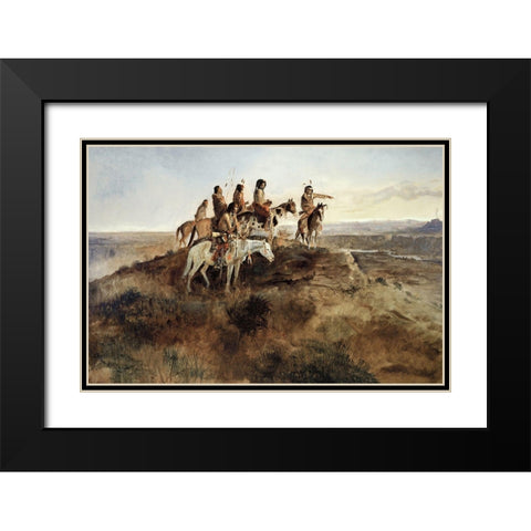 Signal Smoke Black Modern Wood Framed Art Print with Double Matting by Russell, Charles Marion