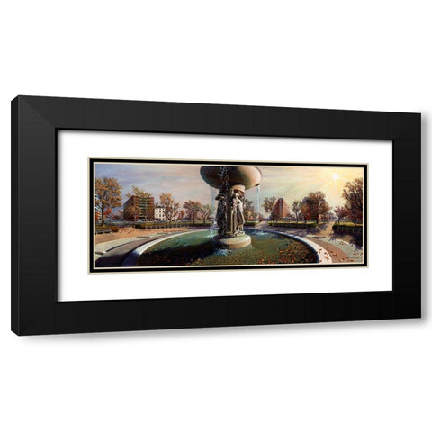 Washington Chronicle II Black Modern Wood Framed Art Print with Double Matting by Wang, John Z.