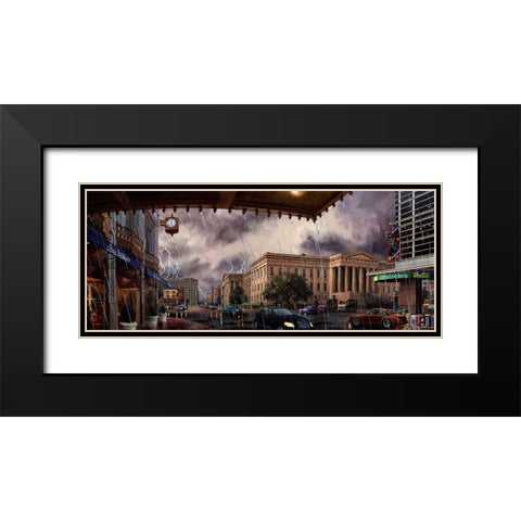 Washington Chronicle III Black Modern Wood Framed Art Print with Double Matting by Wang, John Z.