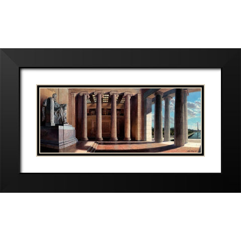 Washington Chronicle V Black Modern Wood Framed Art Print with Double Matting by Wang, John Z.