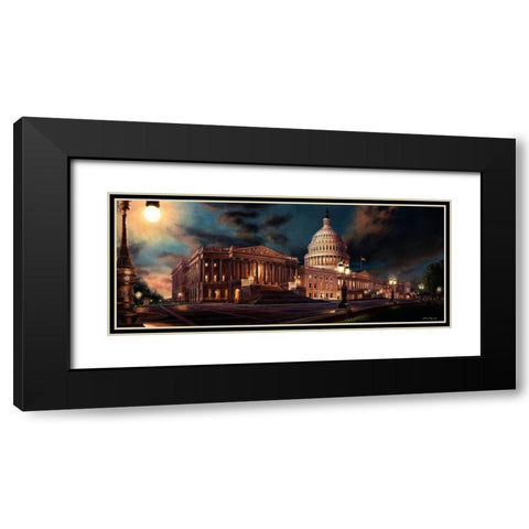 Washington Chronicle VI Black Modern Wood Framed Art Print with Double Matting by Wang, John Z.