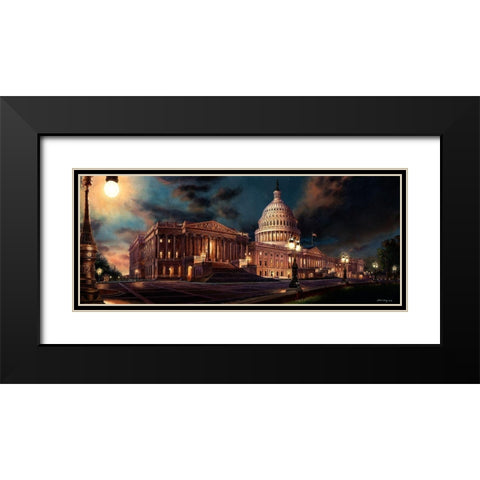 Washington Chronicle VI Black Modern Wood Framed Art Print with Double Matting by Wang, John Z.